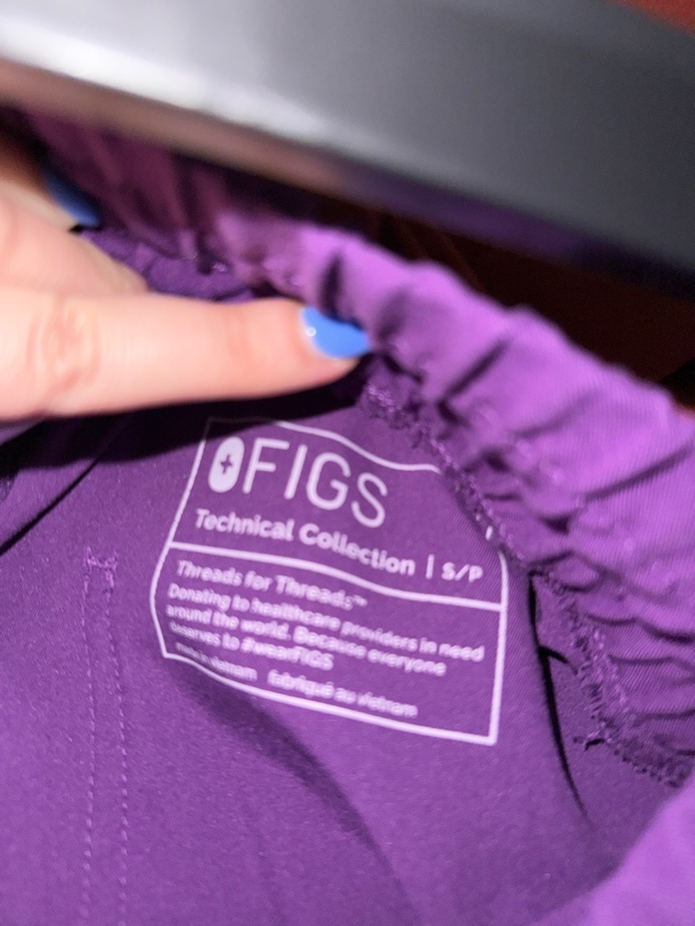 Figs Vibrant Purple V-Neck Scrub Top & Jogger Set - Picture 13 of 13